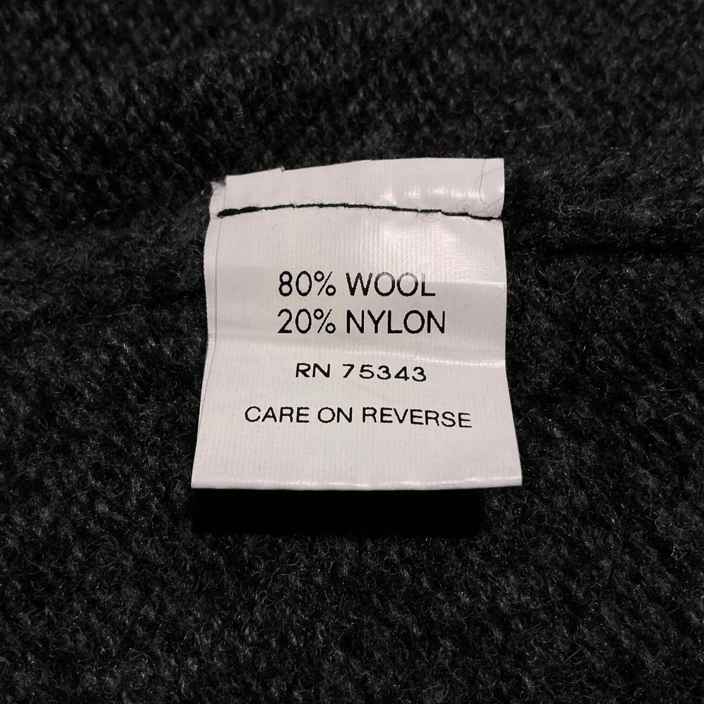 Daniele Blasi Men's Large Wool Quarter Zip Sweater Charcoal Grey Made in Italy
